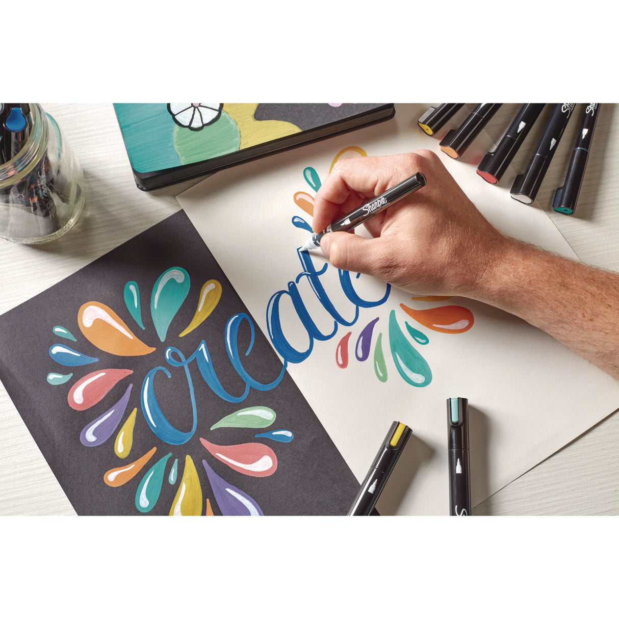 Sharpie Creative Markers - Fine Brush Tip - 12/Pack