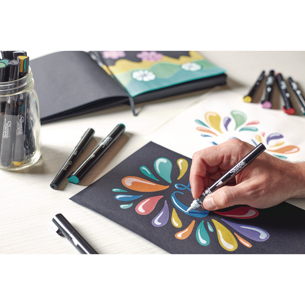 Sharpie Creative Markers - Fine Brush Tip - 12/Pack