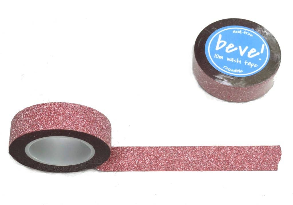 beve! Rose Pink Glitter Washi Tape