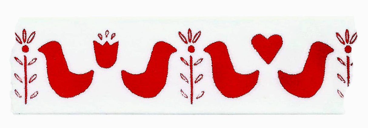 beve! Red Modern Folk Bird Washi Tape