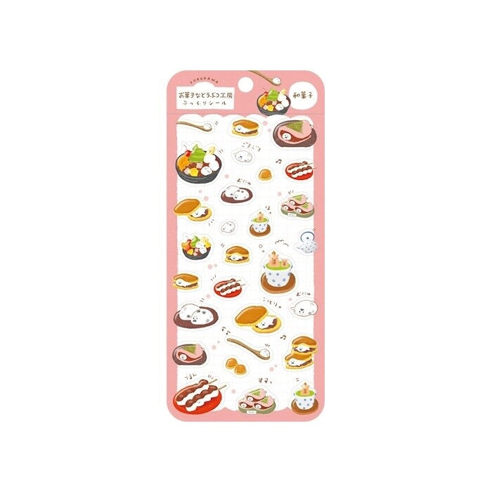 Furukawashiko Sweets Animal Workshop Plump Sticker Sheet - Japanese Sweets