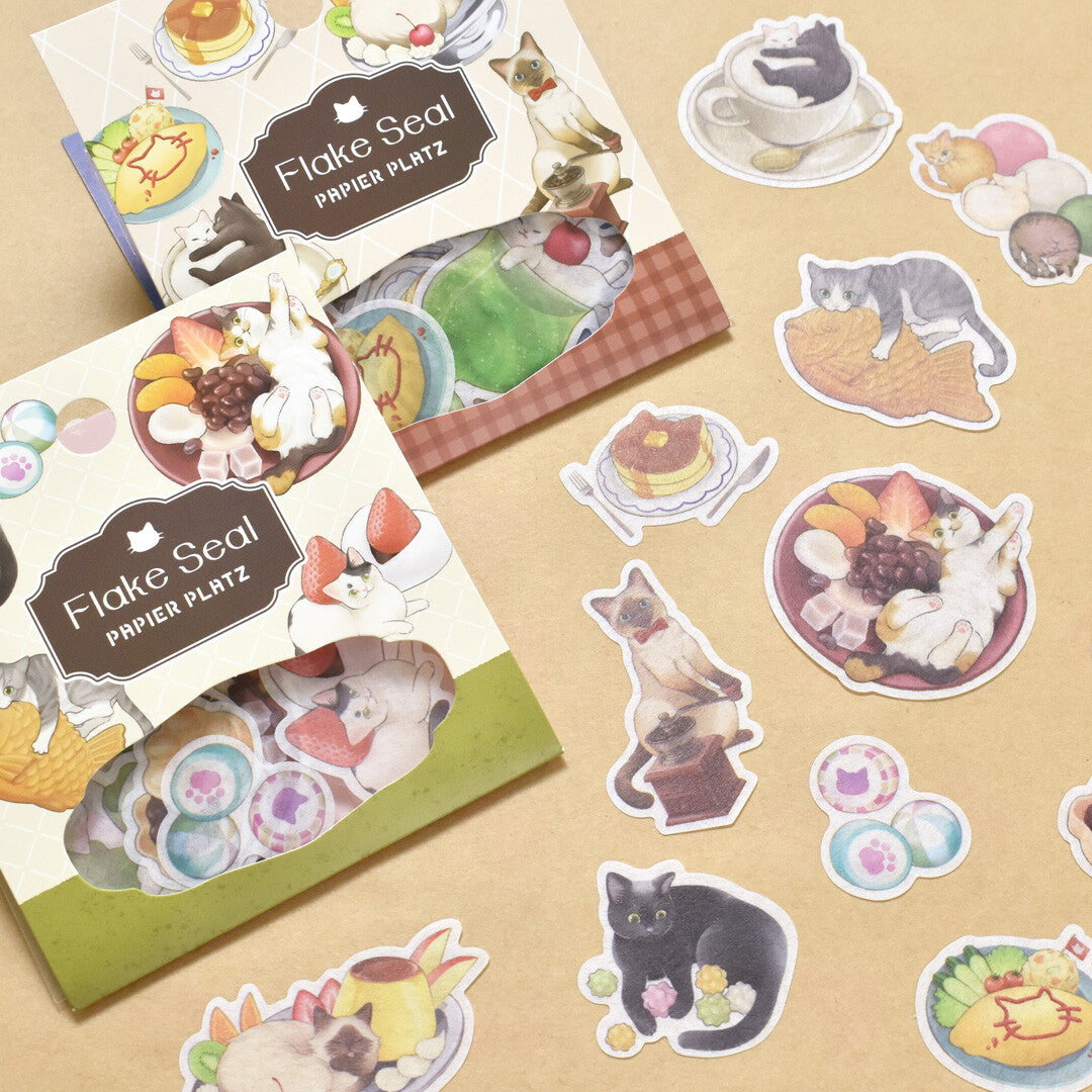 Papier Platz Natsunoka Flake Stickers - Cat Café