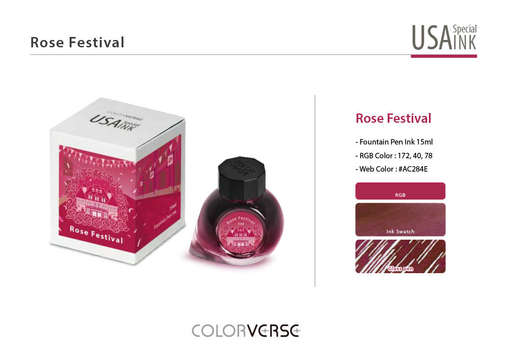 Colorverse USA Rose Festival (Oregon) - 15ml Bottled Ink
