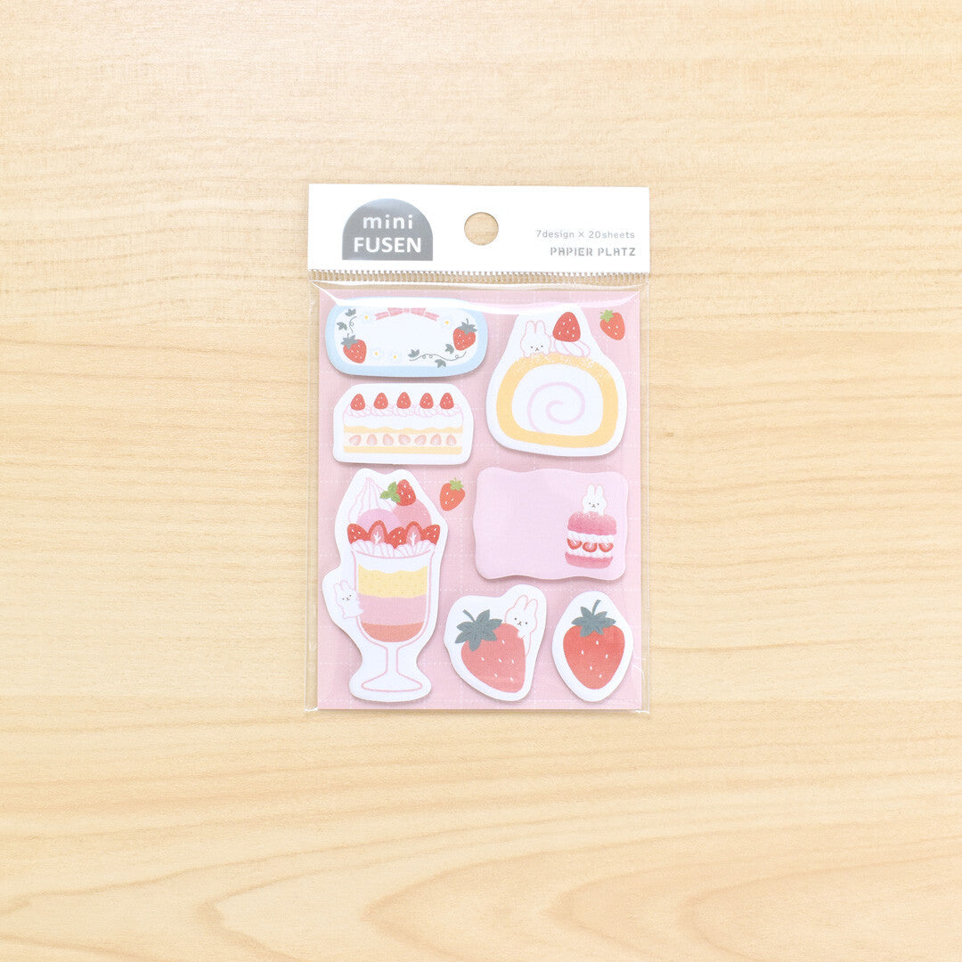 Papier Platz Flake Mini Sticky Notes - Rabbit Strawberry Sweets
