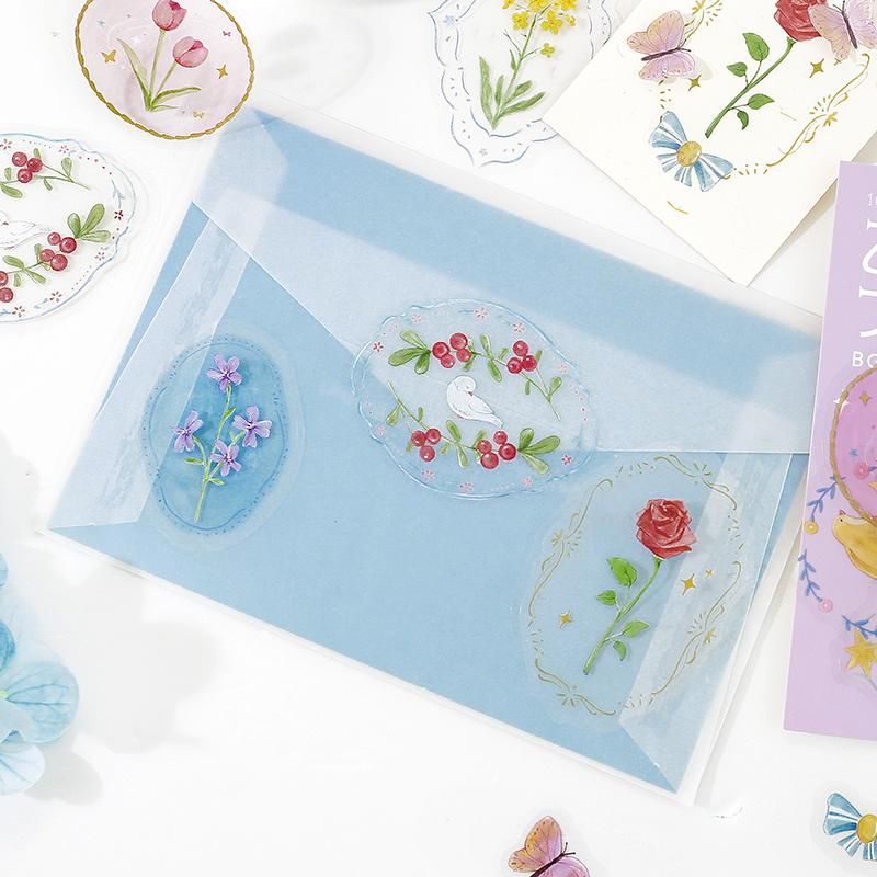 BGM Clear Flake Stickers - Maiden Brooch - Flower