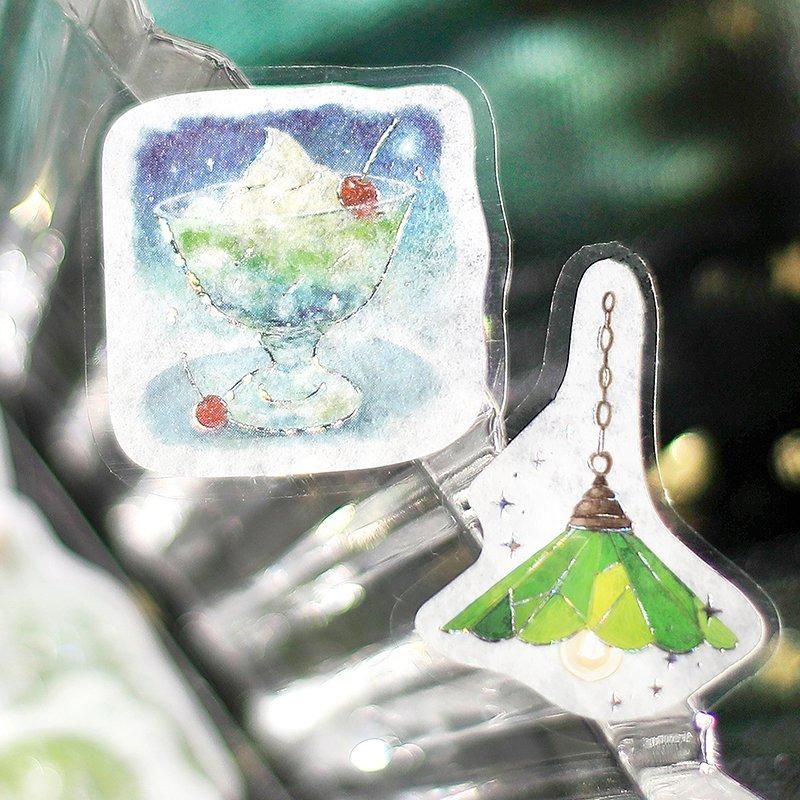 BGM Planner Sticker Flakes - Coffee a la mode - Twilight Moonlight Sky