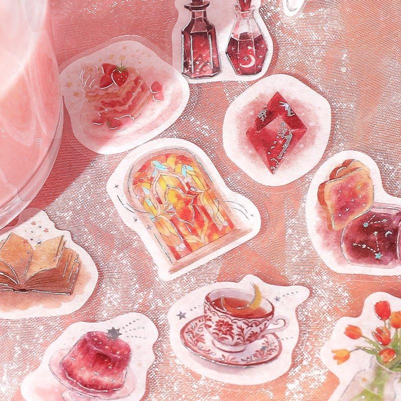 BGM Planner Sticker Flakes - Coffee a la mode - Akaneiro Sunset