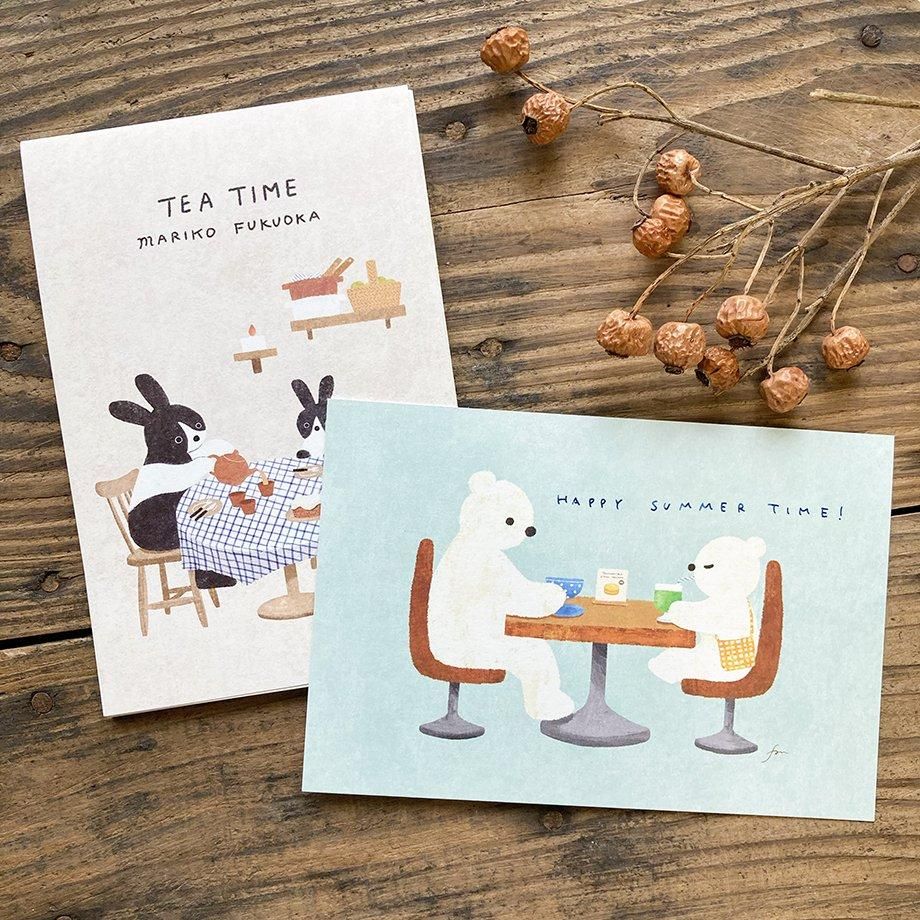 Hyogensha Cozyca Mariko Fukuoka Postcards - Tea Time