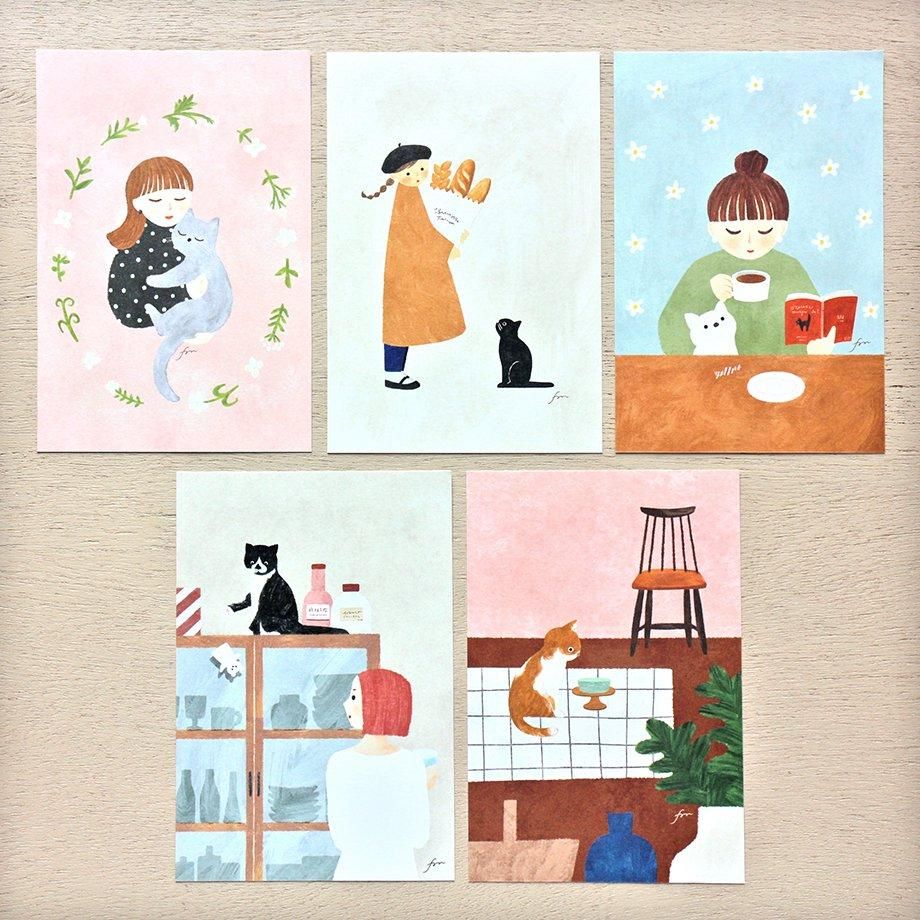 Hyogensha Cozyca Mariko Fukuoka Postcards - Meow