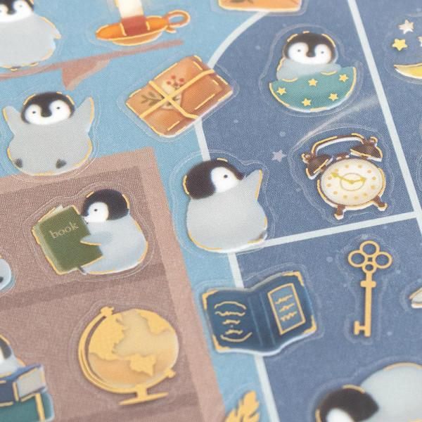 NB Large Clear Sticker - Chill Penguin