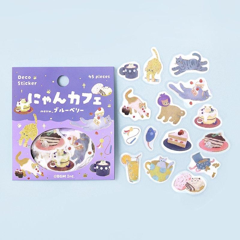 BGM Planner Sticker Flakes - Nyan Cafe - Blueberry