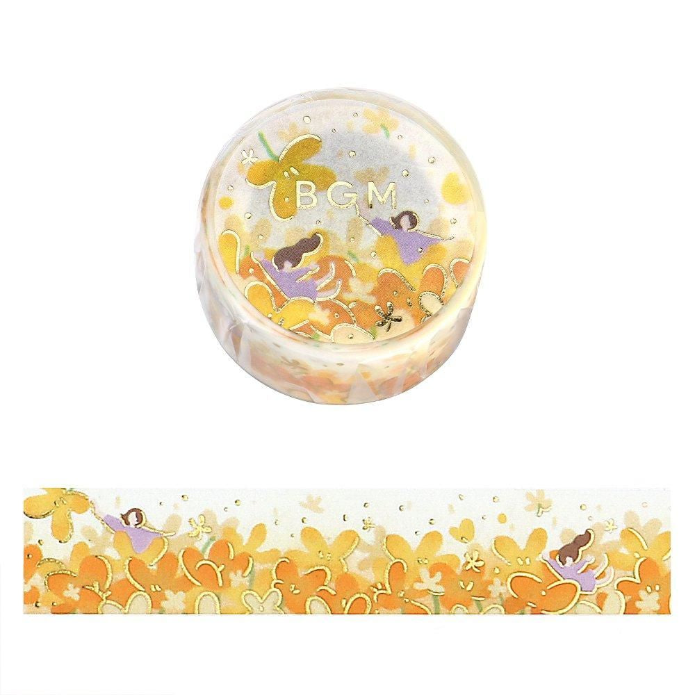 BGM Washi Tape - Foil Stamping - Flower Story - Flower Snowstorm