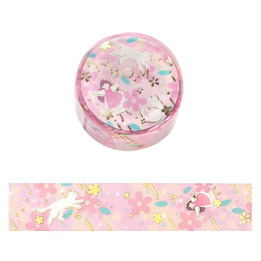 BGM Washi Tape - Foil Stamping - Flower Story - Peach Blossom