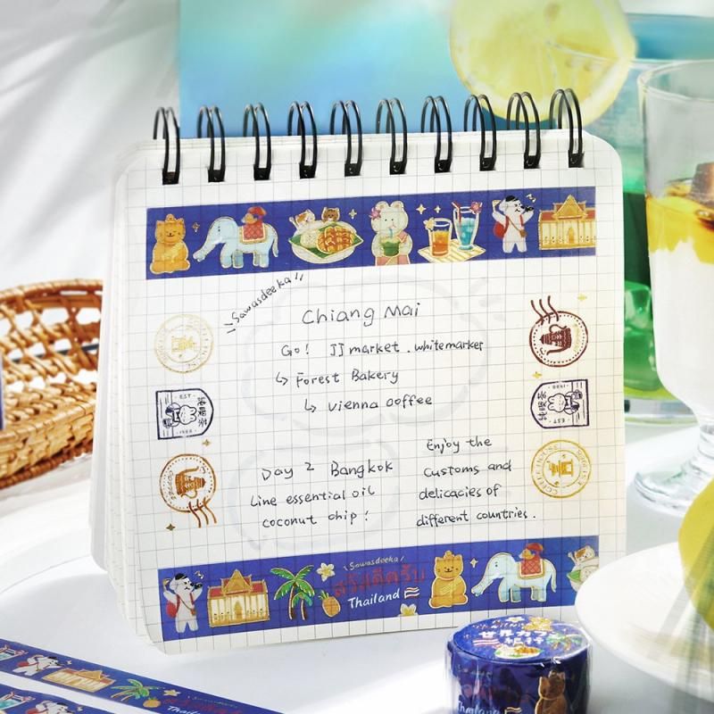 BGM Washi Tape - World Café Travel - Thailand