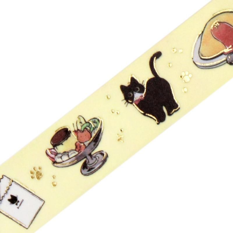 BGM Washi Tape - Black Cat Café