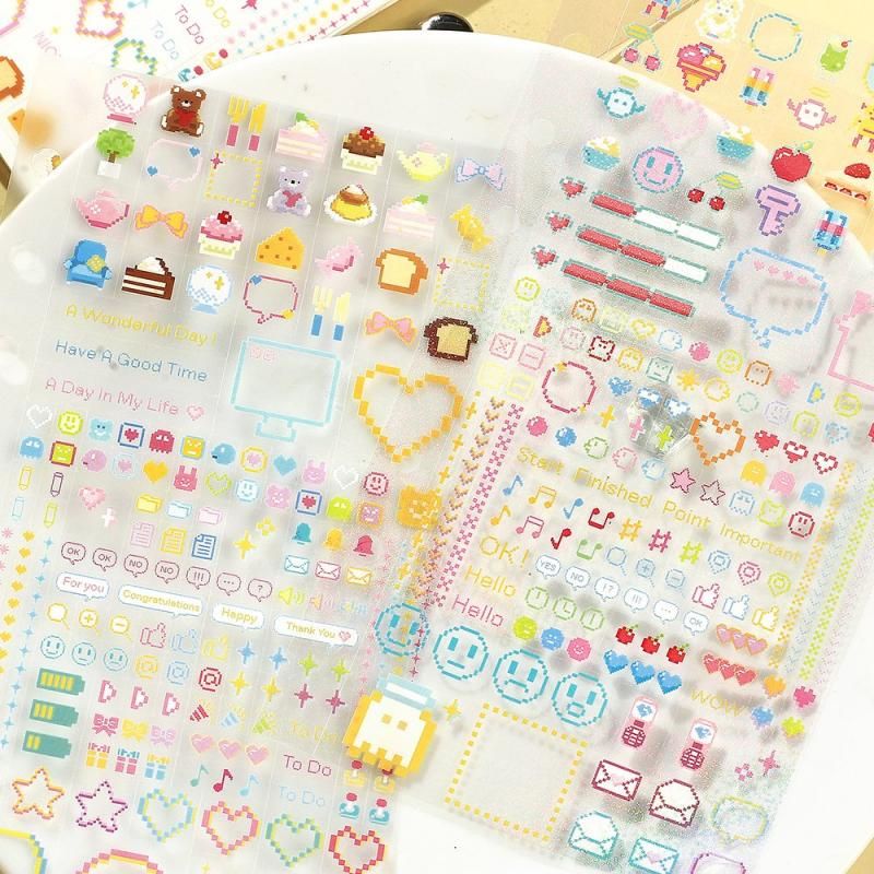 BGM Planner Sticker Sheet - Pixel Painting