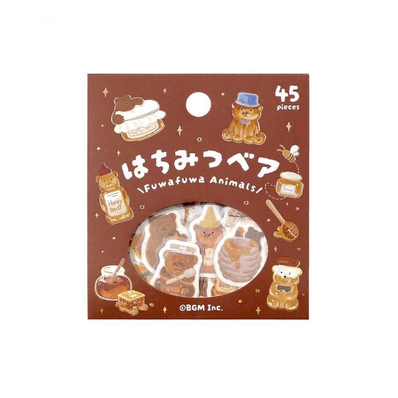BGM Planner Sticker Flakes - Fuwafuwa Animals - Honey Bear