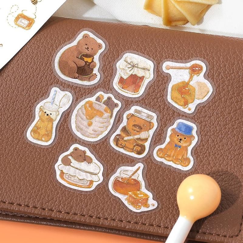 BGM Planner Sticker Flakes - Fuwafuwa Animals - Honey Bear