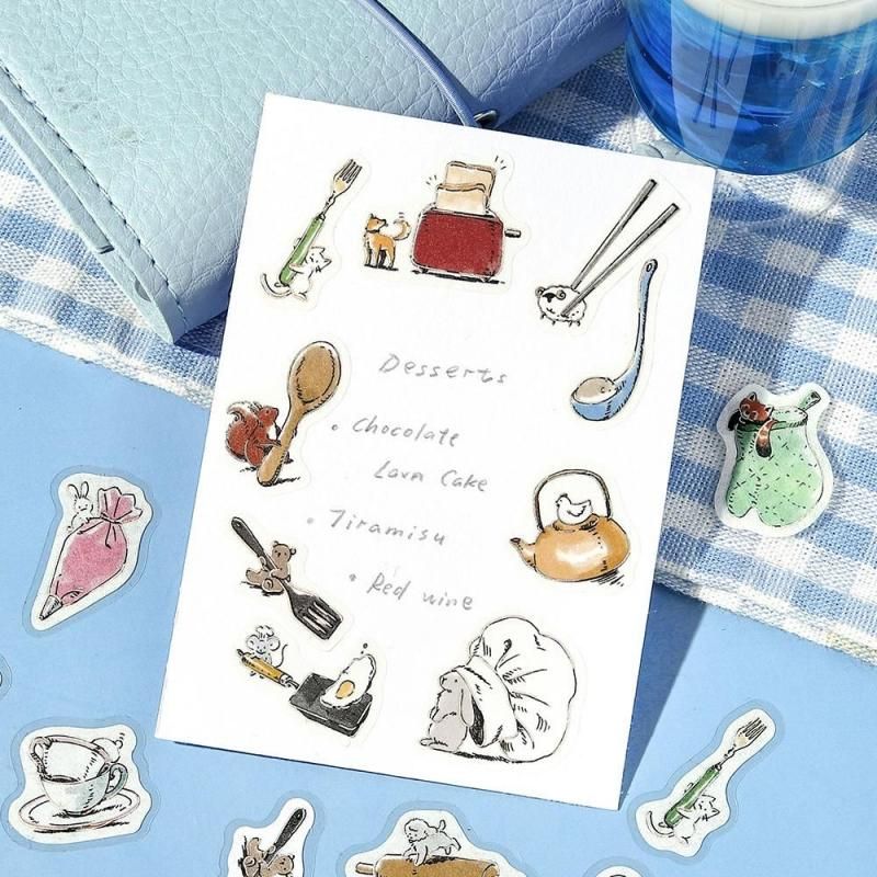 BGM Planner Sticker Flakes - Mini Mini Animals - Cooking