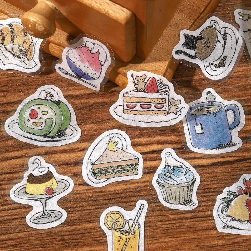 BGM Planner Sticker Flakes - Mini Mini Animals - Cafe