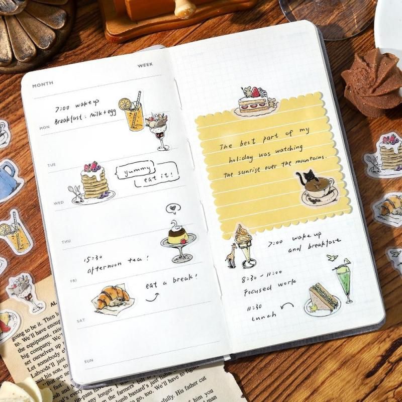 BGM Planner Sticker Flakes - Mini Mini Animals - Cafe