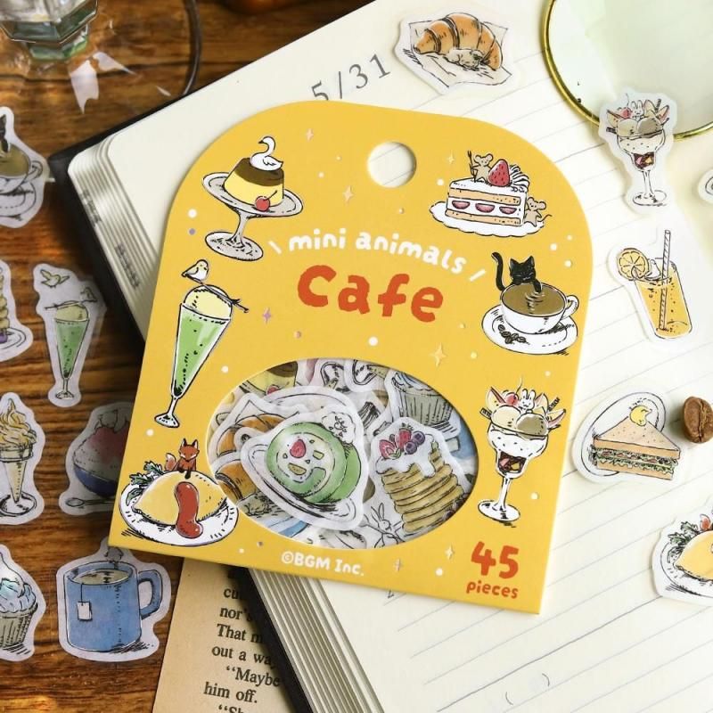 BGM Planner Sticker Flakes - Mini Mini Animals - Cafe