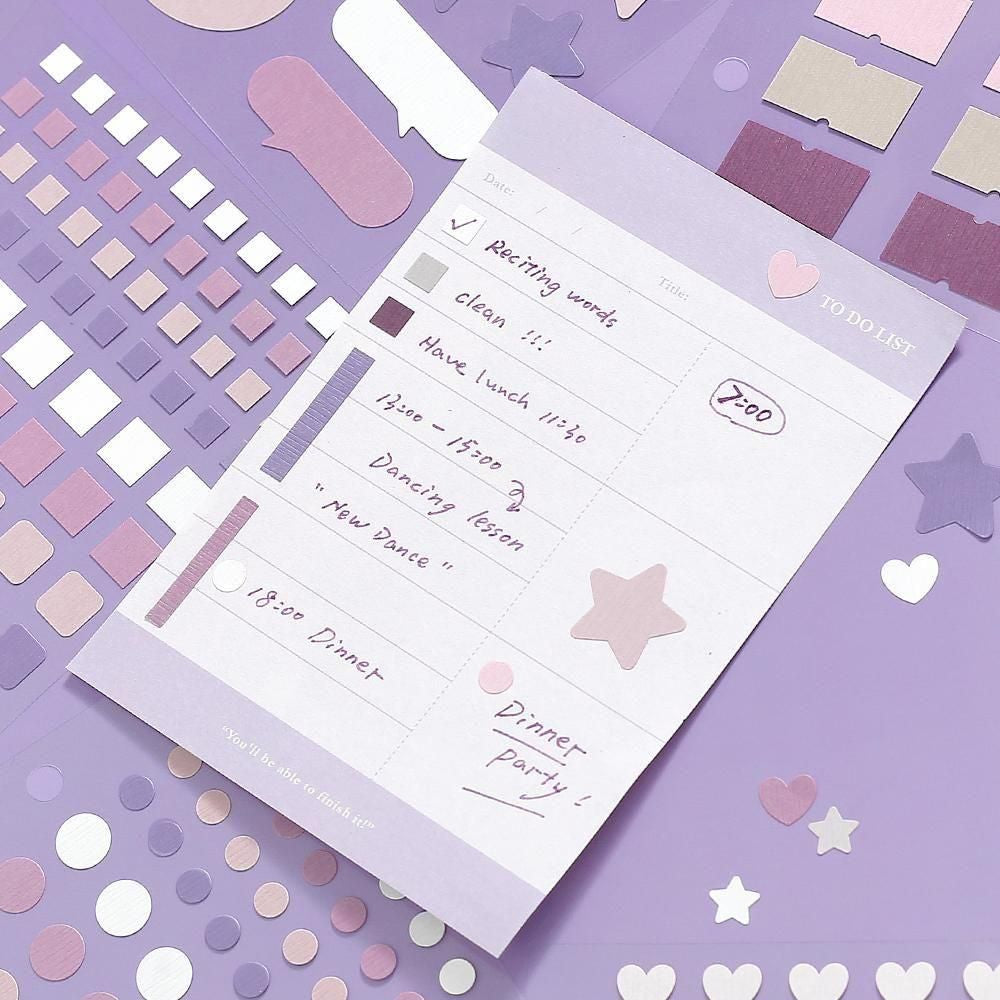 BGM Daily Palette Sticker Sheets - Lilac