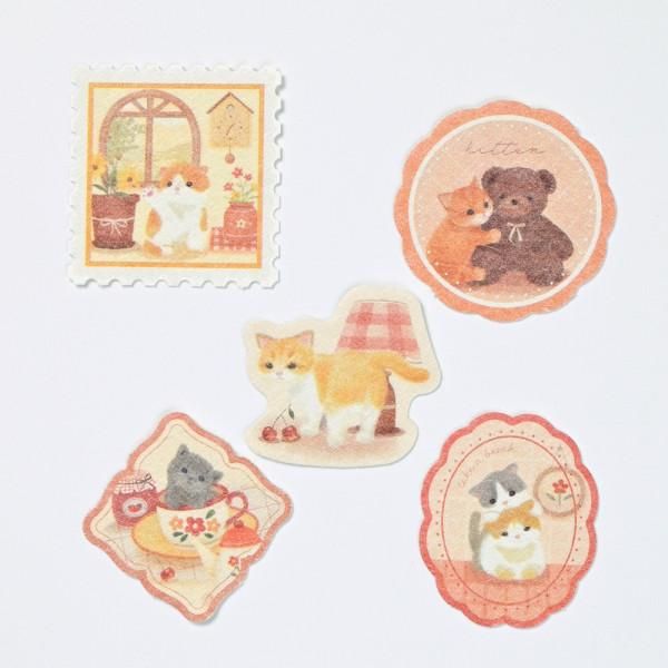 NB Mattari Animals Day Flake Stickers - Kitten