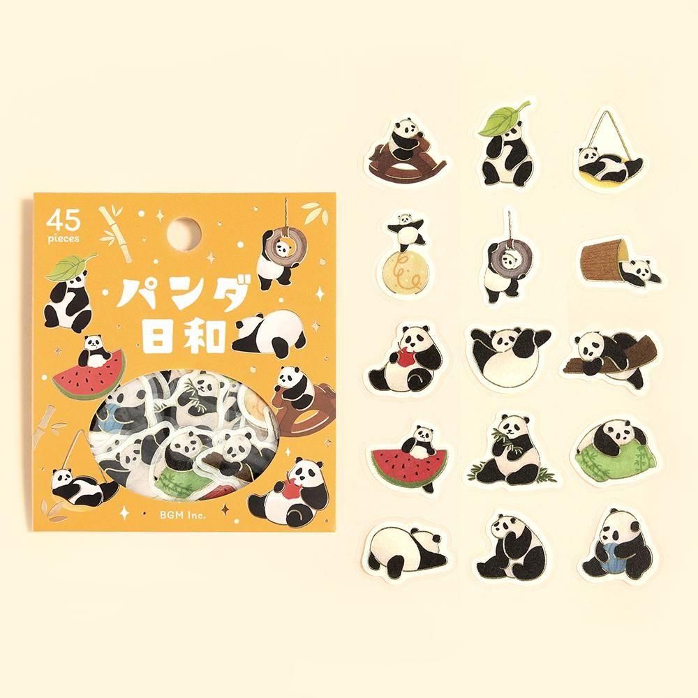 BGM Planner Sticker Flakes - A Panda Day - Everyday Life