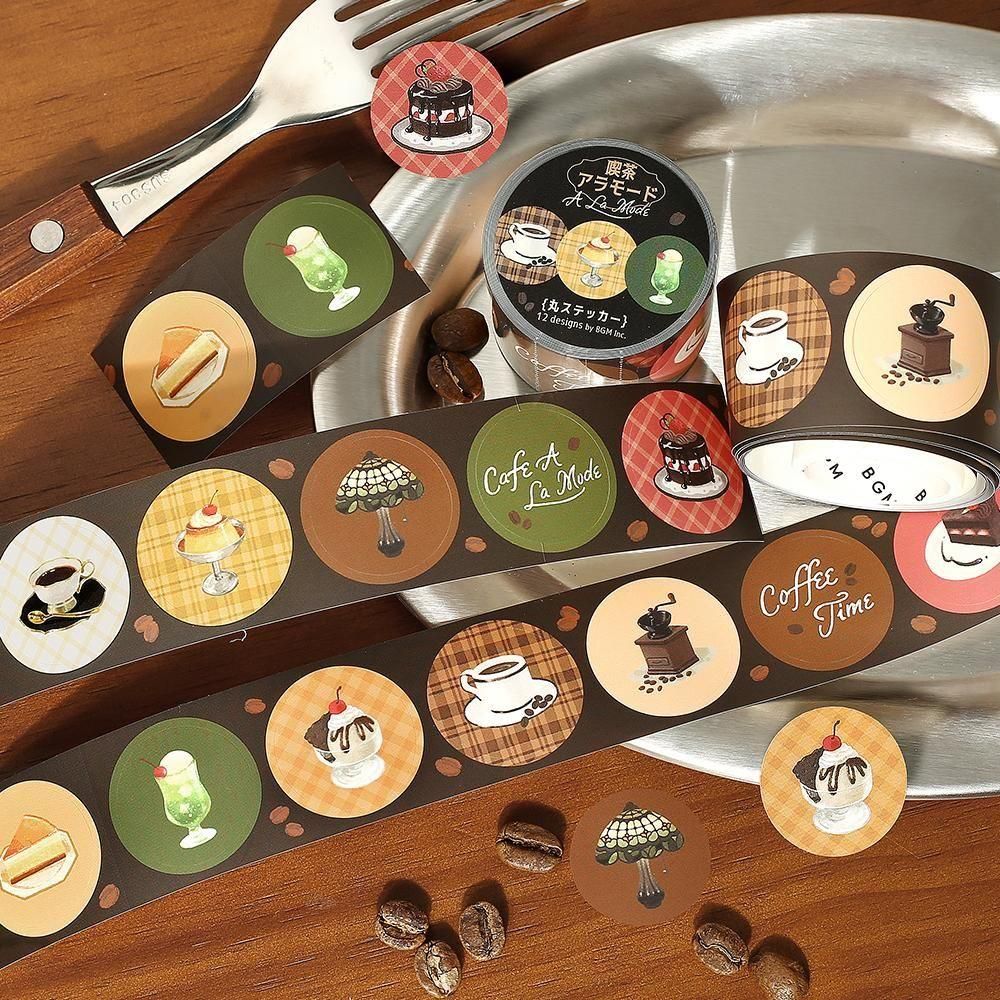 BGM Roll Stickers - Round Stickers - Cafe a La Mode