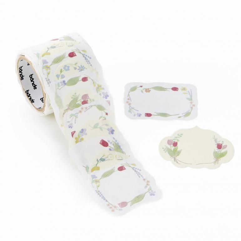 Bande Washi Tape Sticker Roll - Writeabale - Happy Flowers