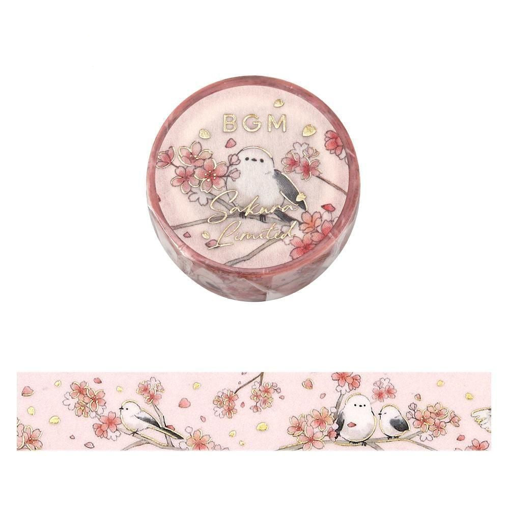 BGM Washi Tape - Sakura Limited - Cherry Blossom and Shimaenaga (Limited Edition)