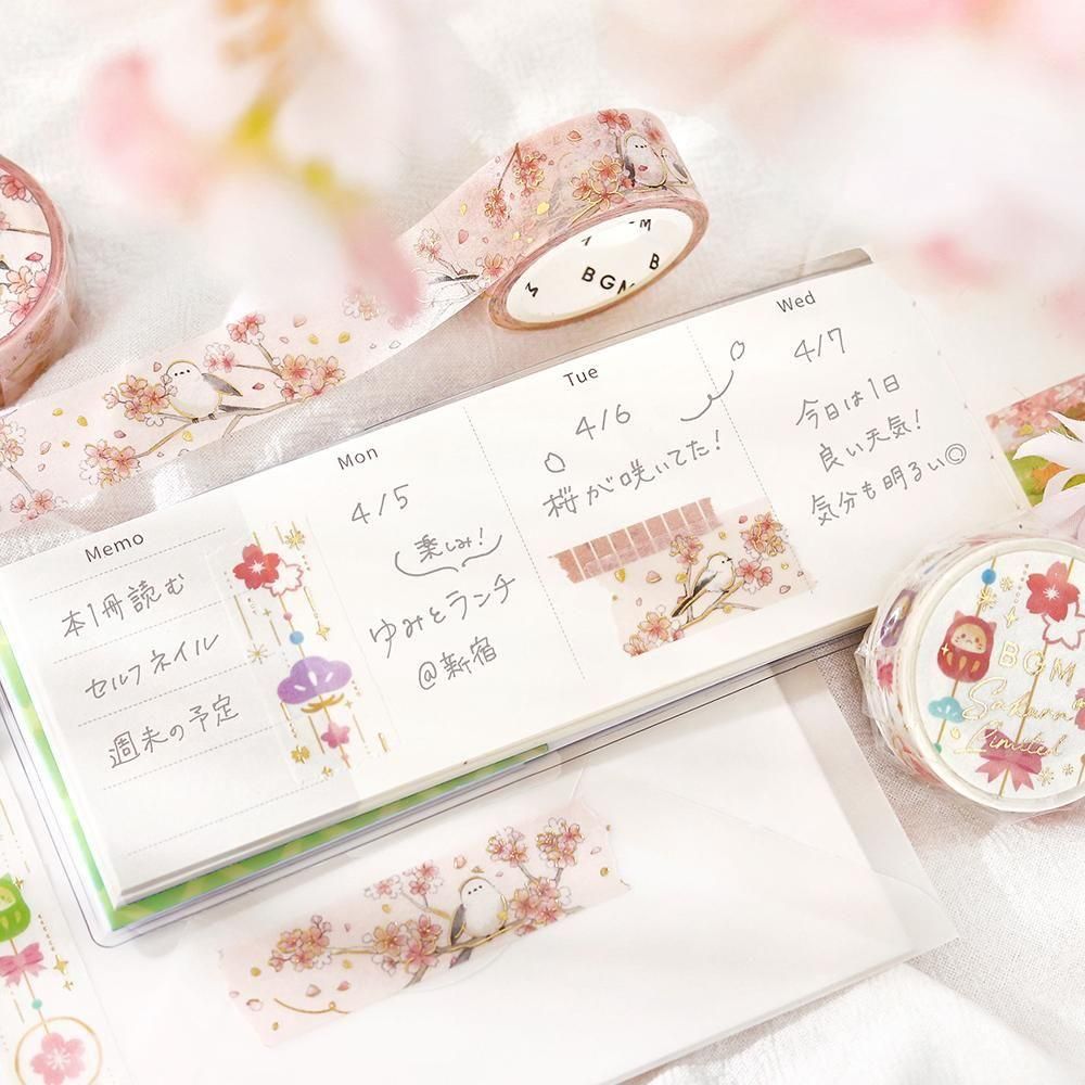 BGM Washi Tape - Sakura Limited - Cherry Blossom Decorations (Limited Edition)