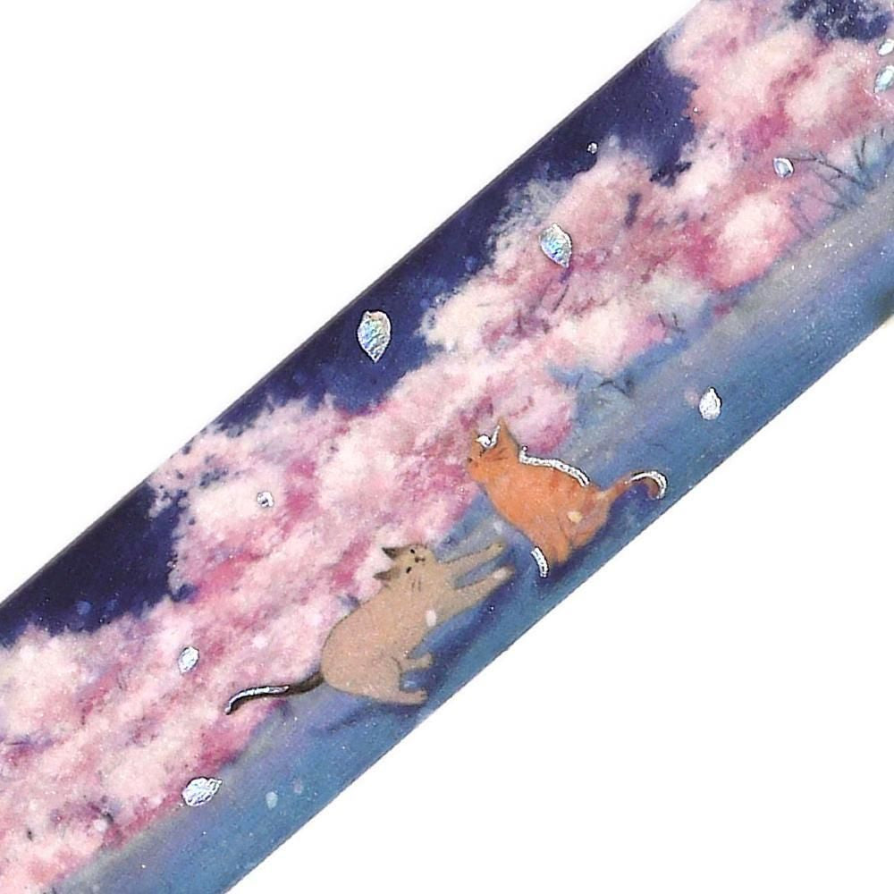 BGM Washi Tape - Sakura Limited - Cats and Light Flowers (Limited Edition)