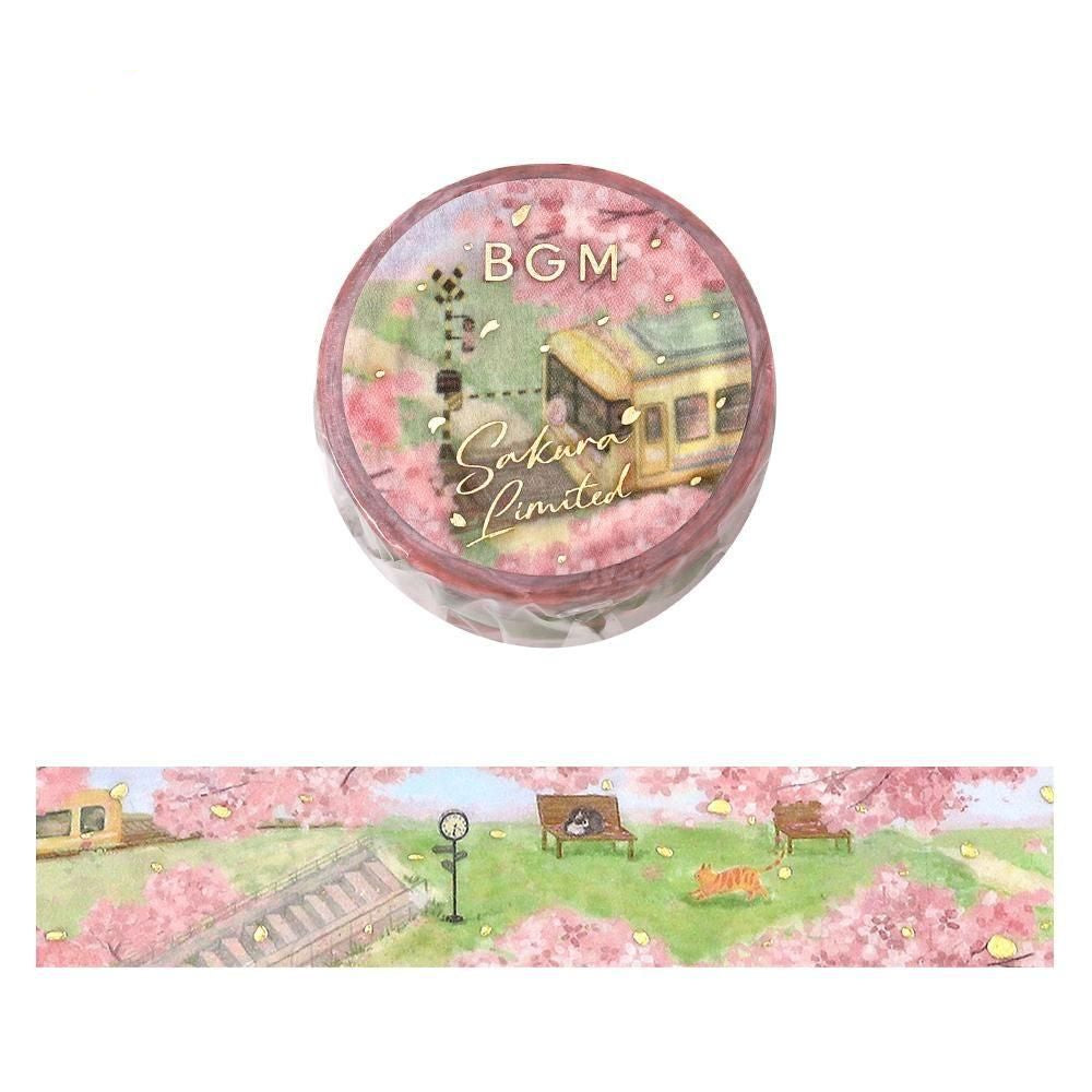 BGM Washi Tape - Sakura Limited - Cherry Blossoms Along the Tram Line (Limited Edition)