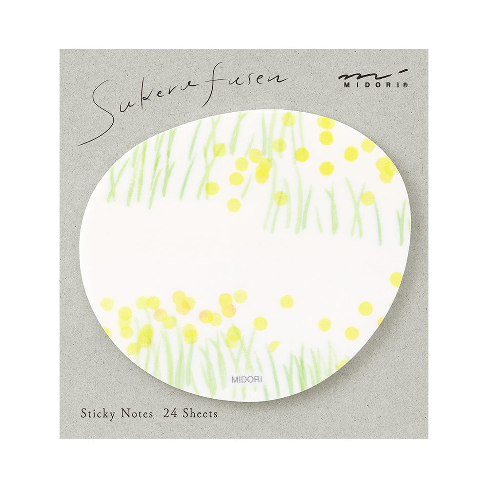 Midori Sticky Notes - Transparent - Flower Garden Yellow