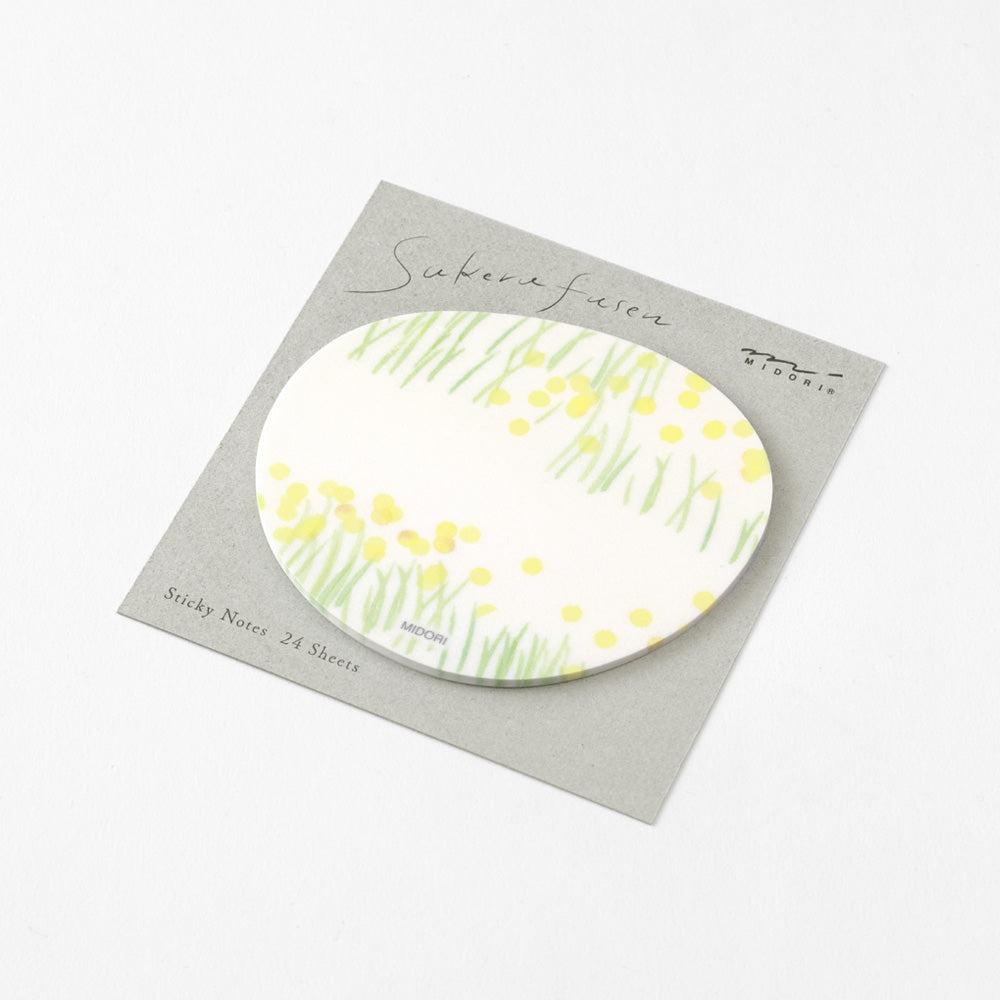 Midori Sticky Notes - Transparent - Flower Garden Yellow