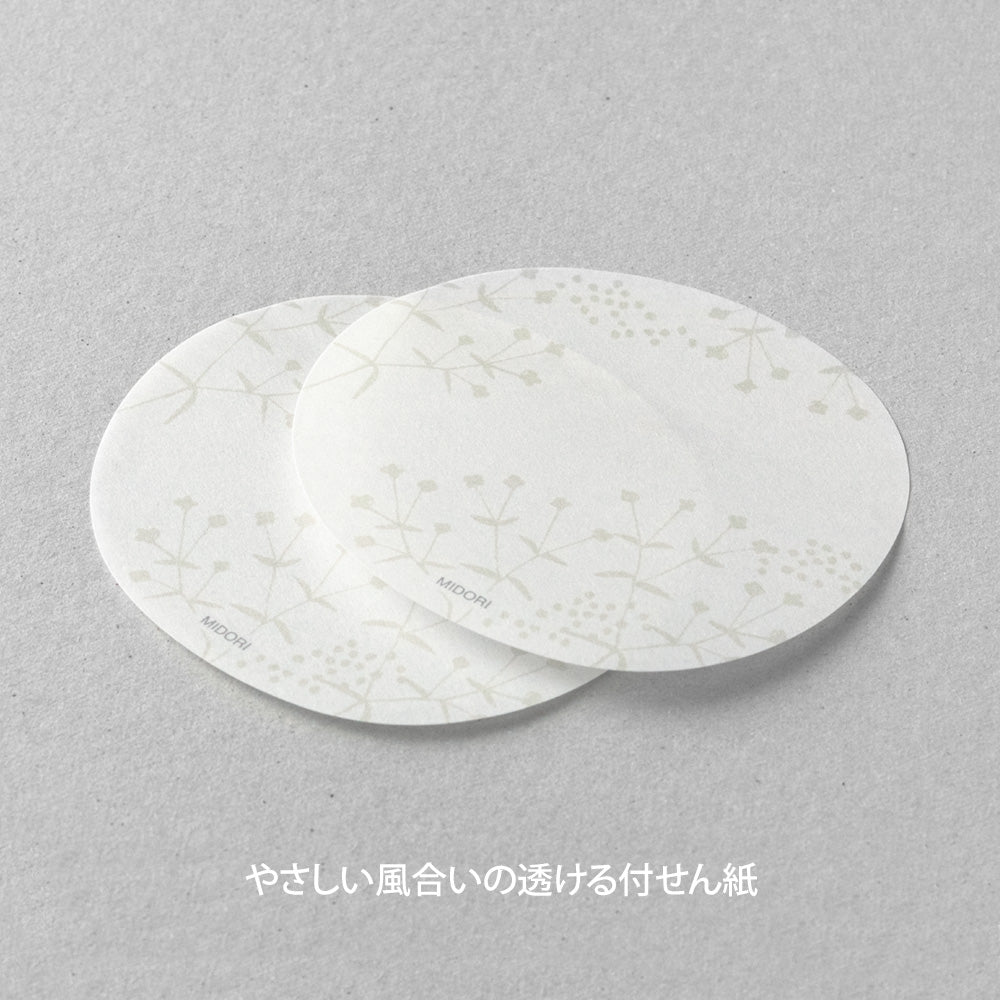 Midori Sticky Notes - Transparent - Small Flowers White