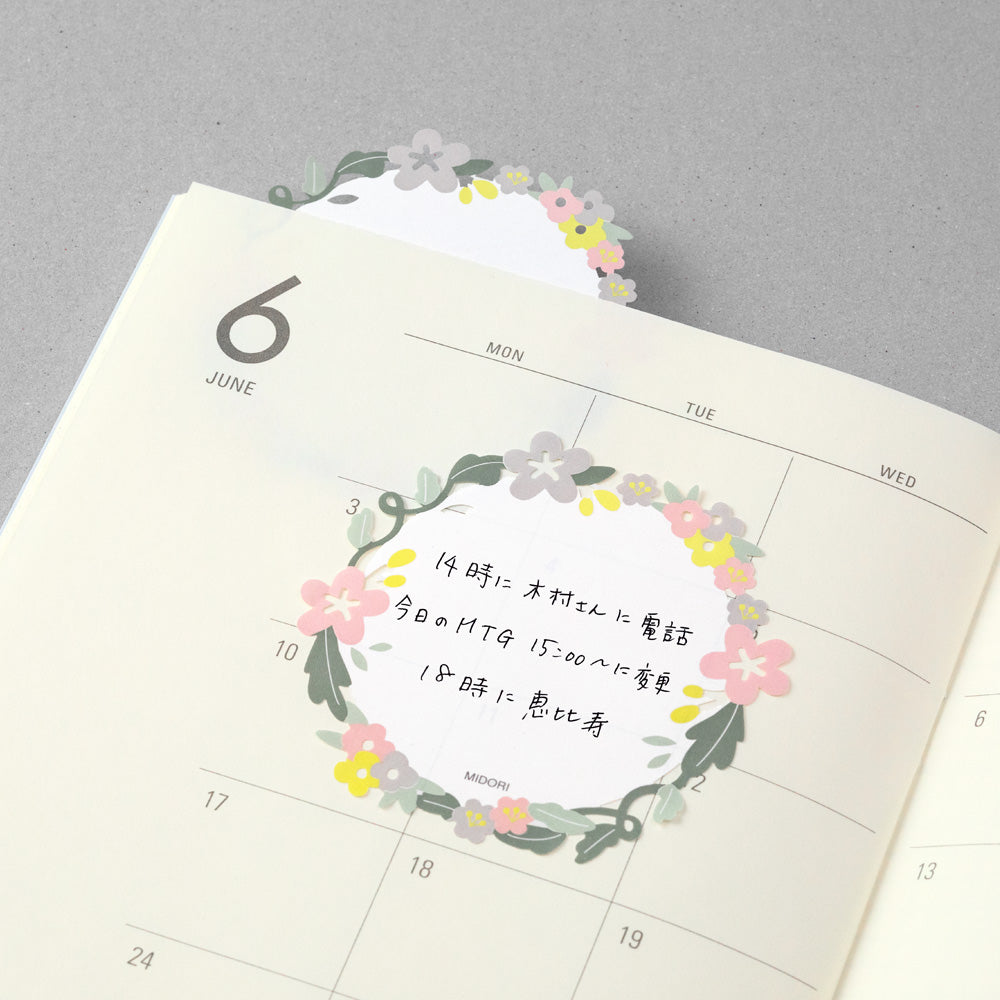 Midori Sticky Notes - Die-Cut Wreath