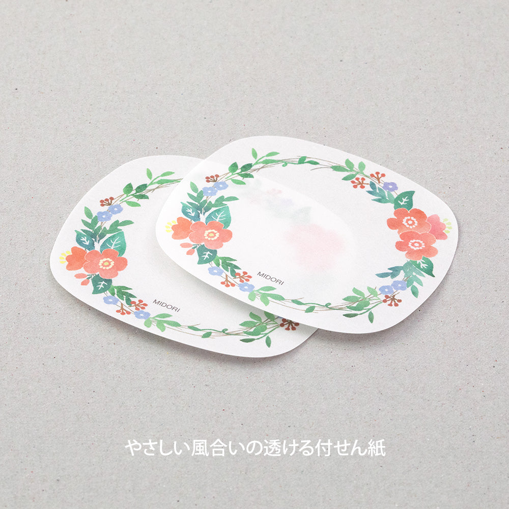 Midori Sticky Notes - Transparent - Wreath