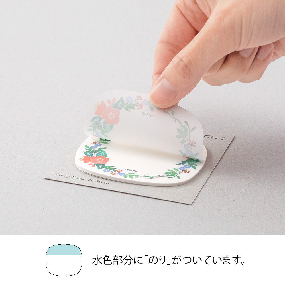 Midori Sticky Notes - Transparent - Wreath