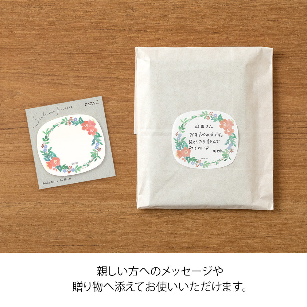 Midori Sticky Notes - Transparent - Wreath