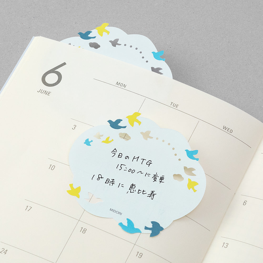 Midori Sticky Notes - Die-Cut Birds