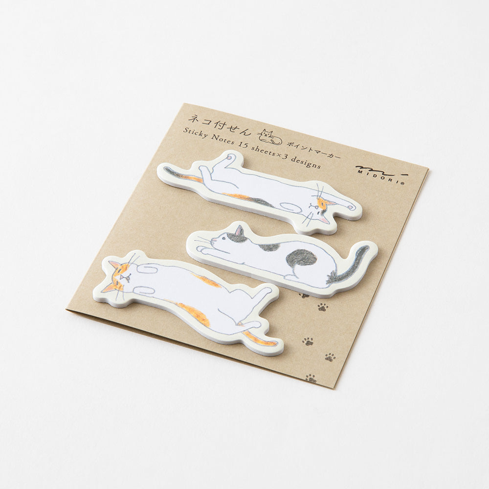 Midori Sticky Notes - Point Cat Stretching