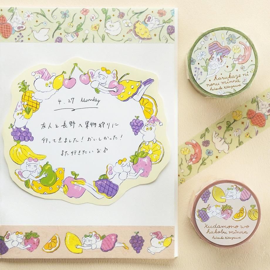 Hyogensha Cozyca Heisuke Kitazawa Foil-Stamped Masking Tape- Harukaze ni Nori Minna