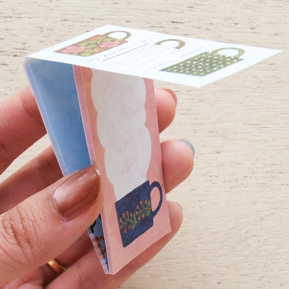 Hyogensha Cozyca Midori Asano One-Line Sticky Notes - MY FAVORITE MUGS・three o'clock