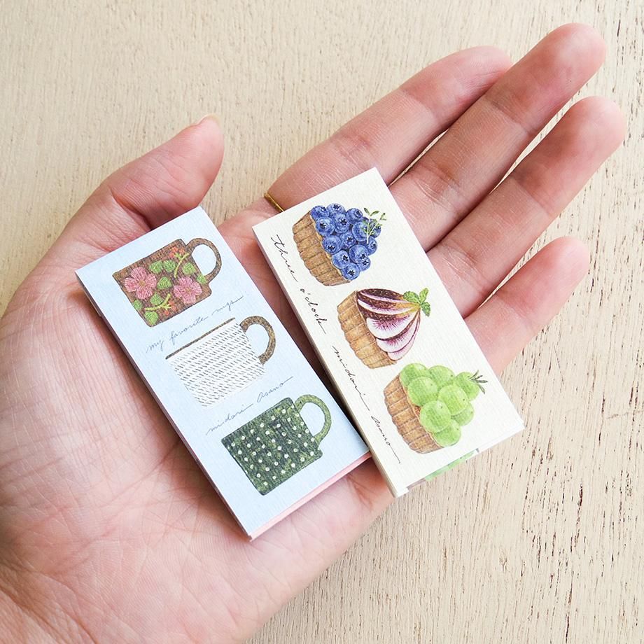 Hyogensha Cozyca Midori Asano One-Line Sticky Notes - MY FAVORITE MUGS・three o'clock