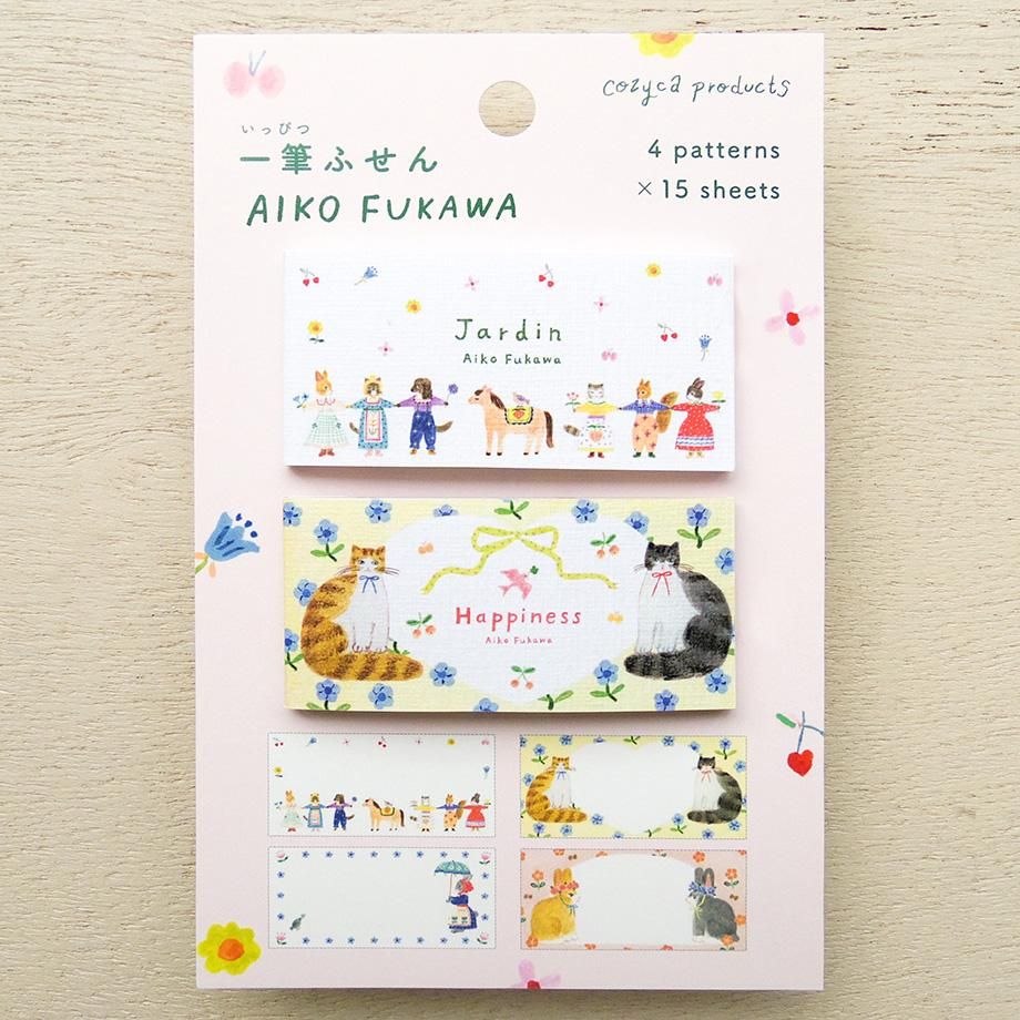 Hyogensha Cozyca Aiko Fukawa One-Line Sticky Notes - Jardin・Happiness
