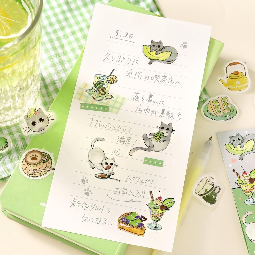 BGM Flake Stickers - Welcome Meow - Cafe Haineko