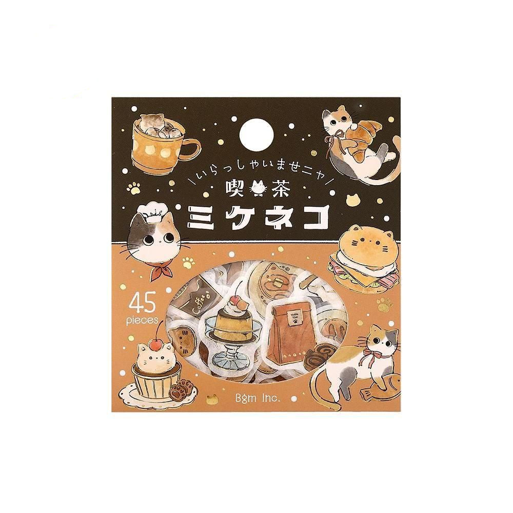 BGM Flake Stickers - Welcome Meow - Cafe Mikeneko